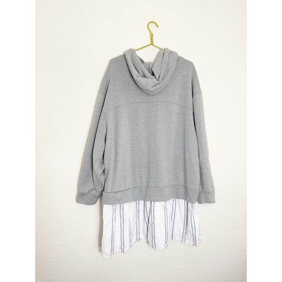 Anthropologie Pilcro Hooded Sweatshirt Twofer Mini Dress Size 2X Casual Preppy - Picture 13 of 14